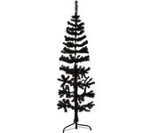 vidaXL Medio árbol de Navidad artificial con soporte negro 120 cm