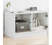 vidaXL Mueble de TV con puertas de vidrio blanco 68x37x42 cm