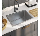 vidaXL Fregadero de cocina hecho a mano acero inoxidable