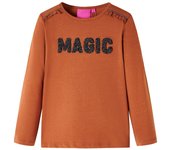 vidaXL Camiseta infantil de manga larga color coñac 140
