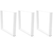 vidaXL Patas mesa comedor forma V 3uds acero blanco 100x(72-73,3)cm