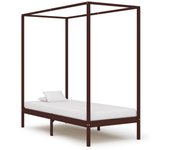 vidaXL Cama con dosel sin colchón madera maciza marrón 100x200 cm