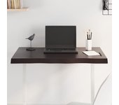 vidaXL Tablero mesa madera tratada borde vivo marrón 80x60x(2-4) cm