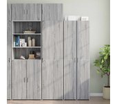 vidaXL Armario estrecho madera ingeniería gris Sonoma 50x42,5x225 cm