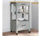 vidaXL Carrito de cocina MONZA madera maciza de pino 48x40x90 cm