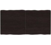 vidaXL Tablero mesa madera tratada borde vivo marrón 120x60x(2-4) cm