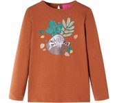 vidaXL Camiseta infantil de manga larga color coñac 128