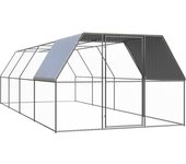 vidaXL Jaula gallinero de exterior de acero galvanizado 3x8x2 m