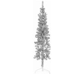 vidaXL Medio árbol de Navidad artificial con soporte plateado 120 cm