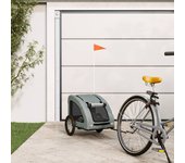 vidaXL Remolque de bicicleta mascotas hierro tela Oxford gris