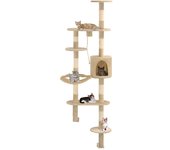 vidaXL Rascador de gatos de pared con poste de sisal 194 cm beige