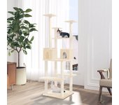 vidaXL Rascador para gatos con postes de sisal color crema 167 cm