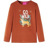 vidaXL Camiseta infantil de manga larga color coñac 92