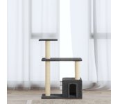 vidaXL Rascador para gatos con postes de sisal gris oscuro 70 cm