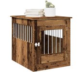 vidaXL Jaula para perros madera ingeniería madera vieja 64,5x80x71 cm