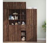 vidaXL Armario estrecho madera ingeniería marrón roble 30x42,5x225 cm
