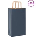 vidaXL Bolsas de papel con asas 250 uds azul 21x11x36 cm