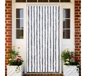 vidaXL Cortina mosquitera gris y blanco chenilla 100x220 cm