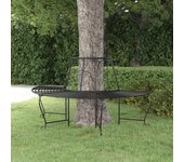 vidaXL Banco de jardín semicircular de acero negro 159 cm