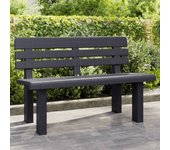 vidaXL Banco de jardín polipropileno gris antracita 110x52x71 cm