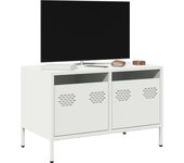 vidaXL Mueble para TV acero laminado en frío blanco 68x39x43,5 cm