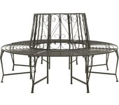 vidaXL Banco para árbol de jardín acero 160 cm