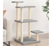 vidaXL Postes rascadores para gatos con plataformas gris claro 98,5 cm