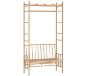 vidaXL Banco de jardín con pérgola bambú 116 cm