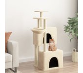 vidaXL Rascador para gatos con postes de sisal color crema 122 cm