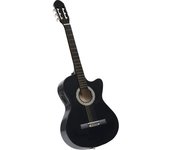 vidaXL Guitarra clásica occidental con ecualizador y 6 cuerdas negro