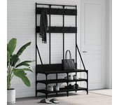 vidaXL Perchero con zapatero negro 100x40x184 cm