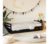 vidaXL Estructura de cama niños con cajones madera pino negro 90x200cm