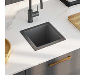 vidaXL Fregadero hecho a mano acero inoxidable negro