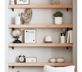 vidaXL Estante de pared madera maciza de roble sin tratar 100x10x6 cm