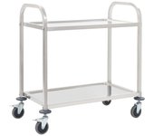 vidaXL Carrito de cocina de 2 alturas acero inoxidable 95x45x83,5 cm