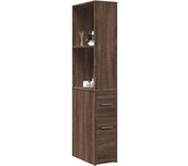 vidaXL Armario de baño estrecho con ruedas madera marrón roble