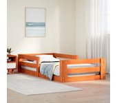 vidaXL Cama sin colchón madera maciza de pino marrón cera 70x140 cm