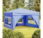 vidaXL Carpa para fiestas plegable con paredes laterales azul 3x3 m