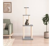 vidaXL Rascador para gatos con postes de sisal gris claro 149 cm