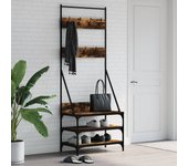 vidaXL Perchero con zapatero roble ahumado 70x40x184 cm