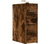 vidaXL Armario de baño estrecho con ruedas madera roble ahumado