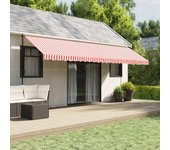 vidaXL Tela de repuesto de toldo rayas rojas y blancas 6x3,5 m