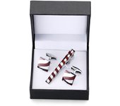 A set of high-quality exquisite carved anchors, SAX crystal cufflinks, COR clips, black square CA sleeves