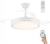 Ventilador led aspas retráctiles miso evo blanco cct dim (72w)