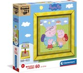 Clementoni- - Peppa Pig- Puzzle 60 Piezas con Marco (38809)