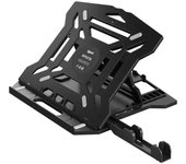iggual - Soporte para Portátil de hasta 17” con 8 Ángulos de Inclinación, Atril Ergonómico Plegable con Soporte para Móvil y Base Antideslizante para Mesa y Oficina (RPSV17A)