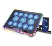 Refrigerador portátil de 17 pulgadas, RGB, soporte ergonómico para ordenador portátil, 13 ventiladores incluidos