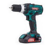 NAC Destornillador inalámbrico, destornillador inalámbrico 20V, 2 velocidades, luz LED, 25 + 1 niveles de torque, 35 Nm, Li-Ion, incluye 1 batería de 2.0Ah, juego de taladros y tornillos