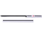 Katana S5049 Sasuke Uchiha de Naruto réplica no oficial de 45 cm hoja de acero negra, vaina blanca.