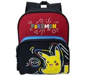 Pokémon- Mochila Infantil, Mochila escolar, Medidas 30 cm, Pikachu, Material Escolar, Backpack, Color Negro, Producto Oficial (CyP Brands)